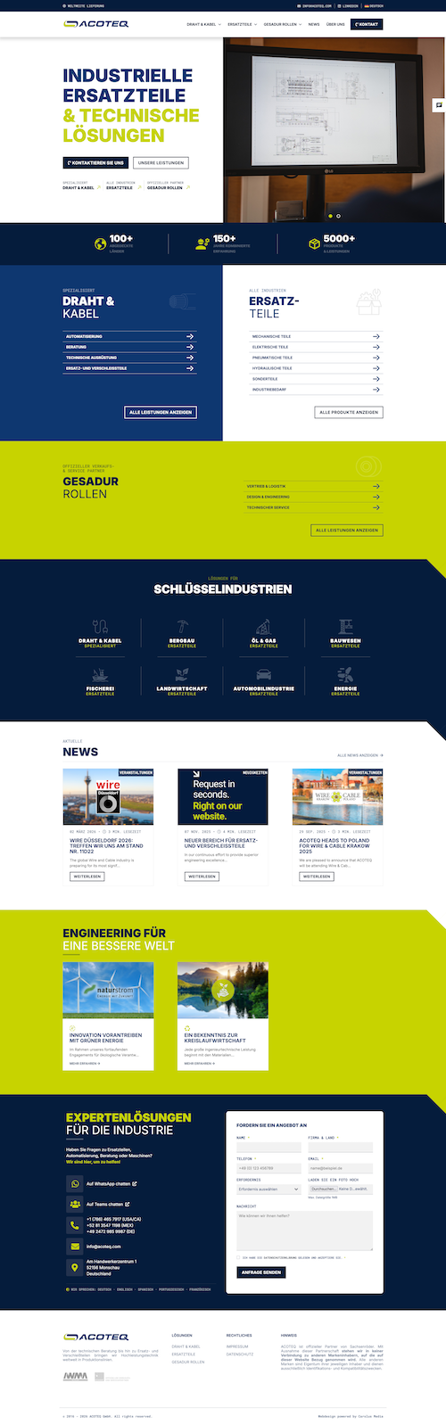 Webdesign Referenz: Screenshot der Website von ACOTEQ